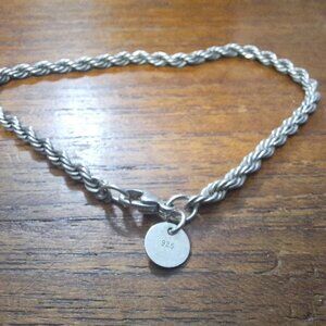 LIke New, Tiffany & Co. Sterling Silver Twisted Rope Bracelet - 7 Inches-